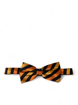 Orange and Black Silk Bow Tie