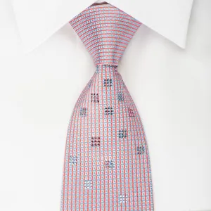 Pierre Cardin Silk Tie Blue Red Lattice With Rhinestones