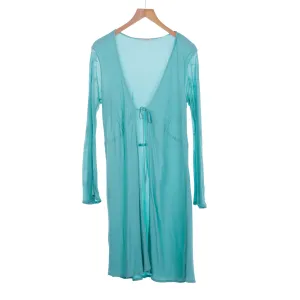 Platinum Turquoise Long Sleeved Beach Cover Up UK Size Large