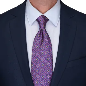 Purple Duomo of Milan Duchesse Silk Tie