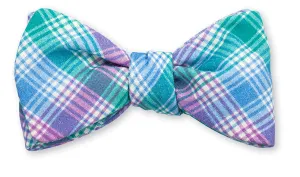 Purple/Aqua/Blue Brandywine Plaid Bow Tie - B5268