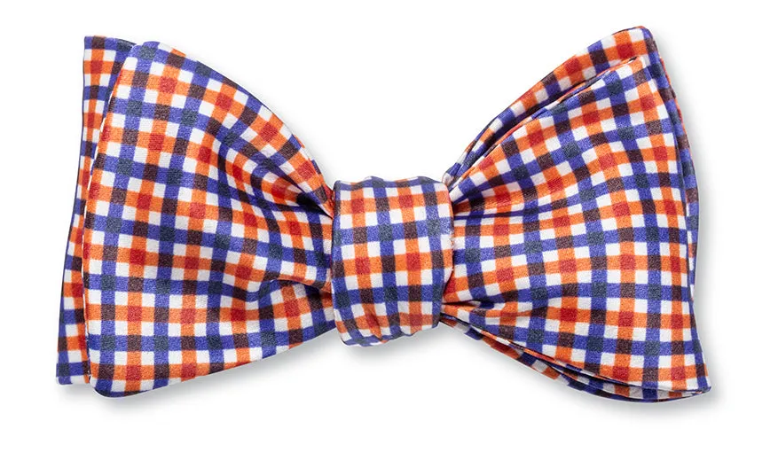 Purple/Orange Gingham Bow Tie - B4497