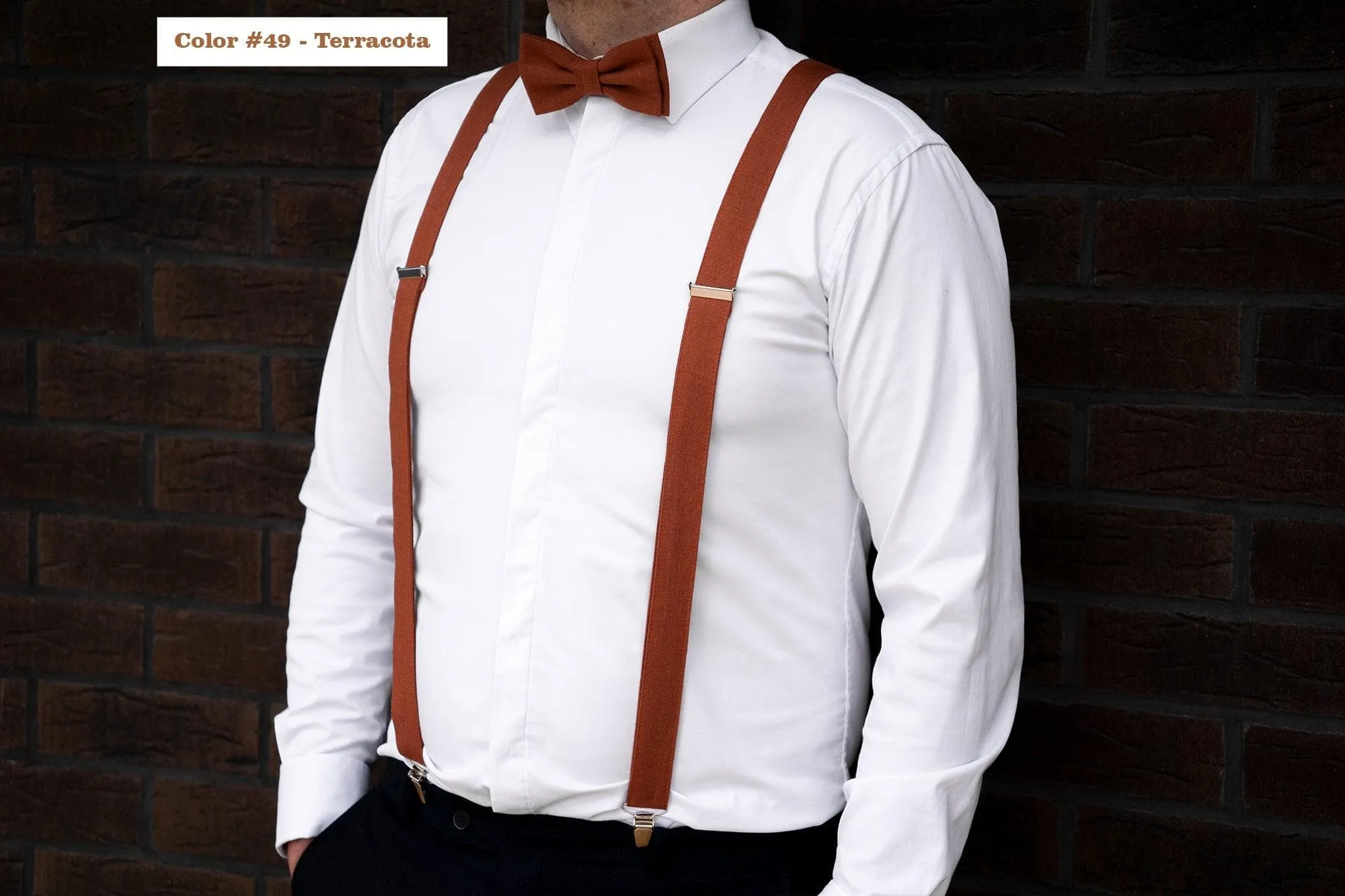 Red brick color bow tie | red brick ties for men