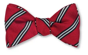 Red/Black Brooks Striped Bow Tie - B3578