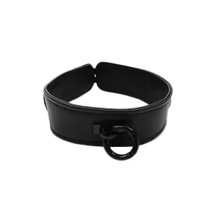 Rouge Garments Leather Black Bondage Collar with Buckle