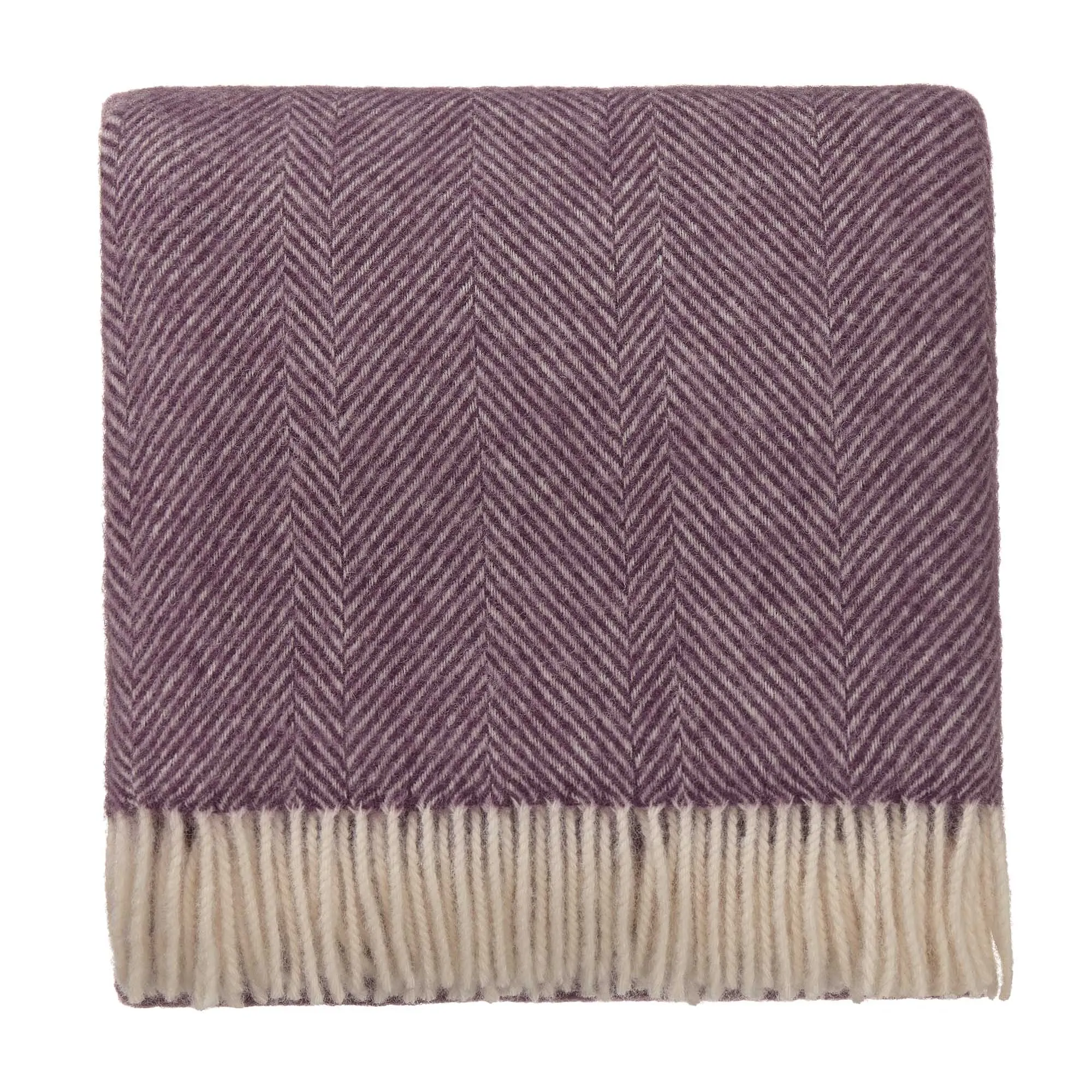 Salantai Wool Blanket [Plum/Cream]