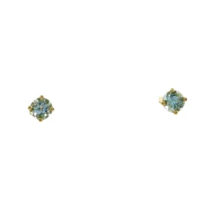 Serene Aquamarine 14k Gold Studs