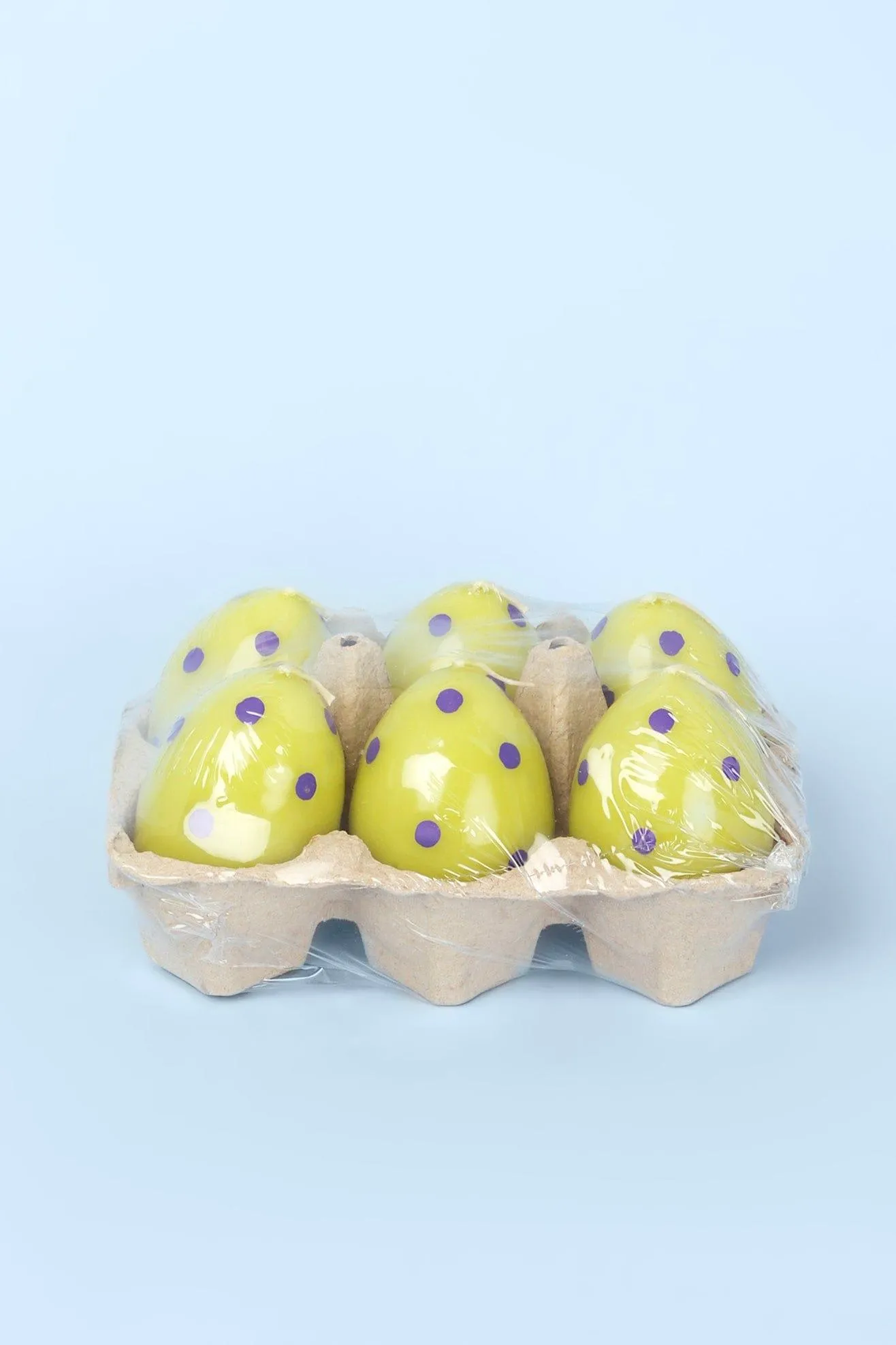 Set of 6 Easter Egg Candles - Green