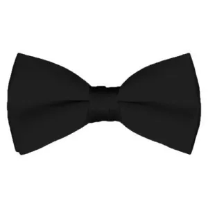 Solid Pre-Tied Black Bow Tie