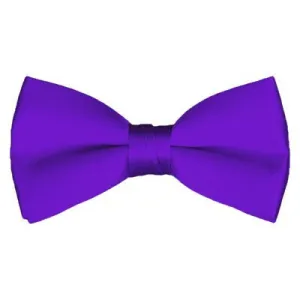 Solid Pre-Tied Plum Bow Tie