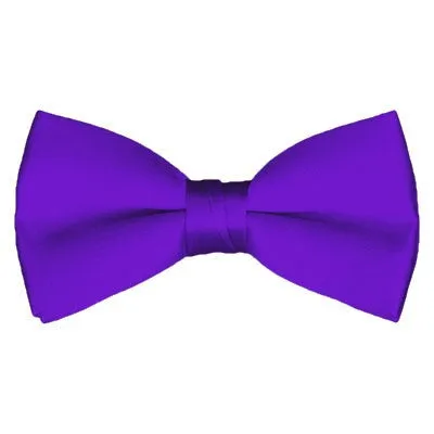 Solid Pre-Tied Plum Bow Tie