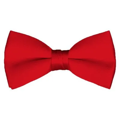 Solid Pre-Tied Red Bow Tie