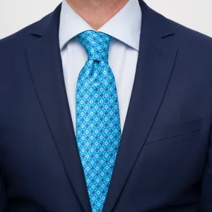 The Mazzarò Blue Duchesse Silk Tie