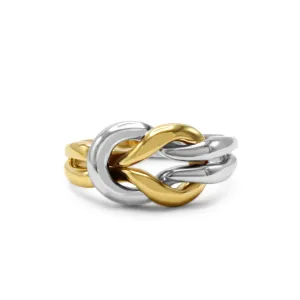 Two Colour Knot Ring - 18ct Yellow & White Gold